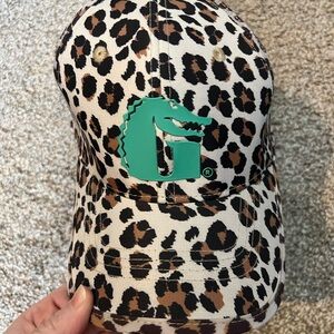Leopard Print Women's Cap with Green Logo